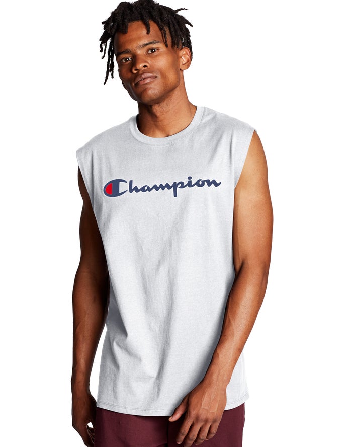 Champion Tanktop Heren - Wit - Classic Jersey Script Logo ( 931524-YCO )